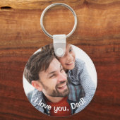 CUSTOM Ik hou van je, papa Foto en Bericht Sleutelhanger (Voorkant)