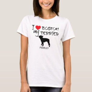 Custom Ik hou van mijn Boston Terrier T-shirt