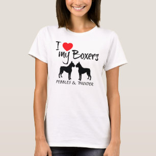Custom Ik hou van mijn Boxers T-shirt