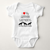Custom Ik hou van mijn drie Duitse herders Romper (Voorkant)