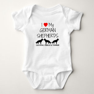 Custom Ik hou van mijn drie Duitse herders Romper