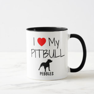 Custom Ik hou van mijn Pitbull Mok
