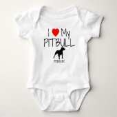 Custom Ik hou van mijn Pitbull Romper (Voorkant)