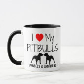 Custom Ik hou van mijn pitbulls Mok (Links)