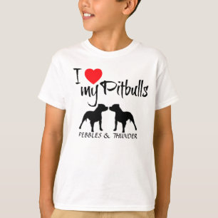 Custom Ik hou van mijn pitbulls T-shirt