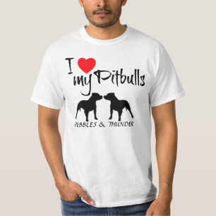 Custom Ik hou van mijn pitbulls T-shirt