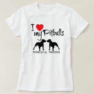 Custom Ik hou van mijn pitbulls T-shirt