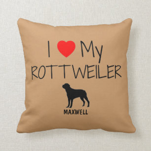 Custom Ik hou van mijn Rottweiler Kussen