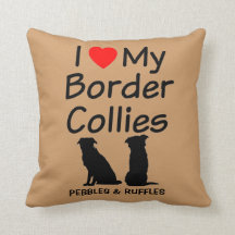 Custom Ik hou van mijn twee Border Collie honden