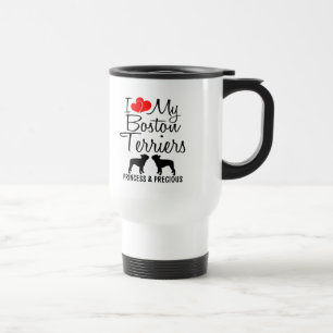 Custom Ik hou van mijn twee Boston Terriers Mok