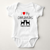 Custom Ik hou van mijn twee Chihuahuas Romper (Voorkant)