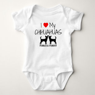 Custom Ik hou van mijn twee Chihuahuas Romper