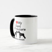 Custom Ik hou van mijn twee gigantische Schnauzer  Mok (Voorkant links)