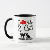 Custom Ik hou van mijn twee katten Mok (Links)