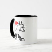 Custom Ik hou van mijn twee katten Mok (Voorkant links)