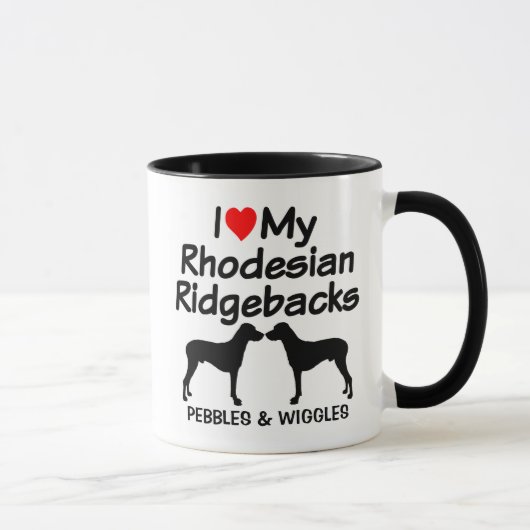 Custom Ik hou van mijn twee Rhodesian Ridgeback ho Mok (Rechts)