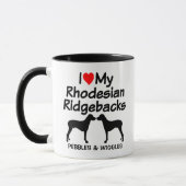 Custom Ik hou van mijn twee Rhodesian Ridgeback ho Mok (Links)
