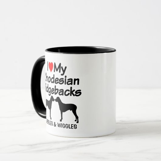 Custom Ik hou van mijn twee Rhodesian Ridgeback ho Mok (Voorkant links)