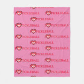 Custom Ik hou van Pickleball Heart Pink Fleece Deken (Voorkant)
