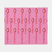 Custom Ik hou van Pickleball Heart Pink Fleece Deken (Voorkant (Horizontaal))