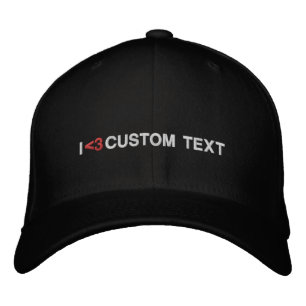 Custom Ik hou van rood hart wit moderne tekst Geborduurde Pet