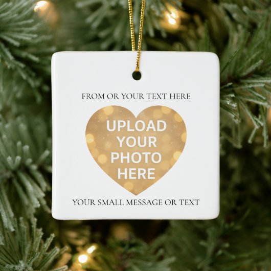 Custom Image Text Keramisch Ornament (Boom)