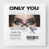 Custom Image & Text | Personalized Vierkante Klok (Voorkant)