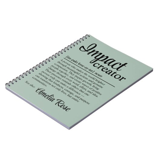 Custom Impact Creator Definition Appreciation Notitieboek (Linkerzijde)
