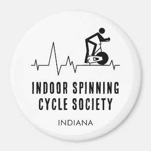 Custom Indoor Spinning Cycle Society Heartbeat Fun Magneet