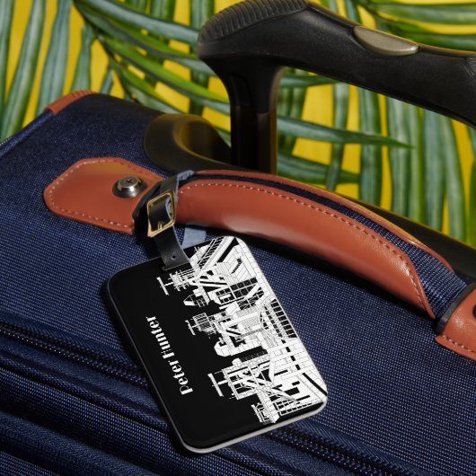 Custom Industrial Metallurgical Combine Silhouette Bagagelabel (Voorkant Insitu 1)