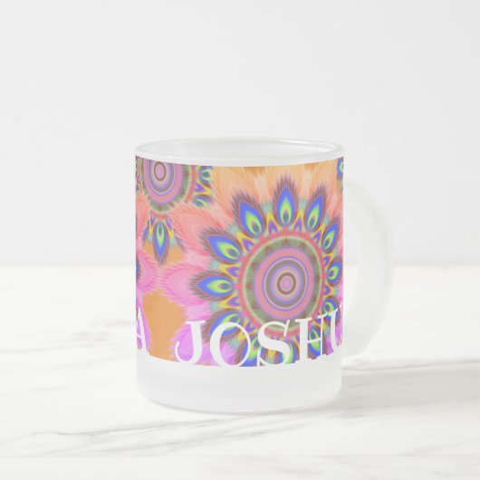 Custom initiaal BOHO mandala matglas mok (Voorkant rechts)