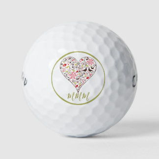 CUSTOM INITIAAL GOLFBAL MET SCANDINAVISCH HART GOLFBALLEN