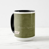 Custom Initial Moss Green Forest Storyteller Mug (Devant gauche)