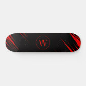 Custom Initial Skateboard with Red and Black Sport (Horz)