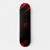 Custom Initial Skateboard with Red and Black Sport (Devant)