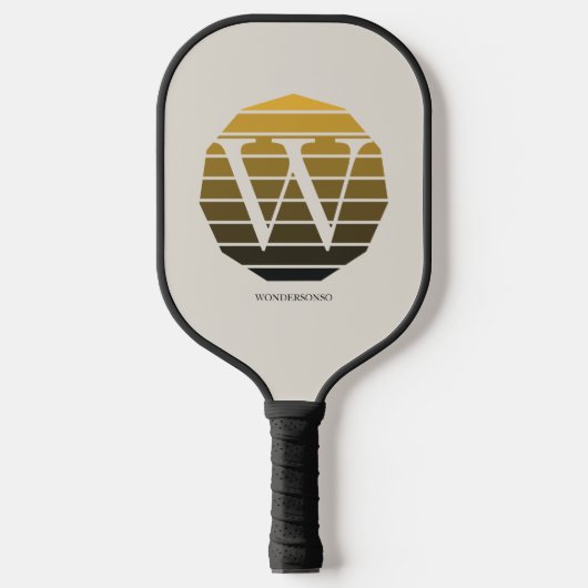 Custom Initial Sunset Circle Pickleball Paddle (Voorkant)