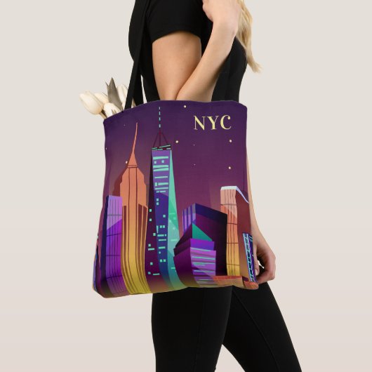 Custom initialen New York Illustration bags Draagtas (Dichtbij)