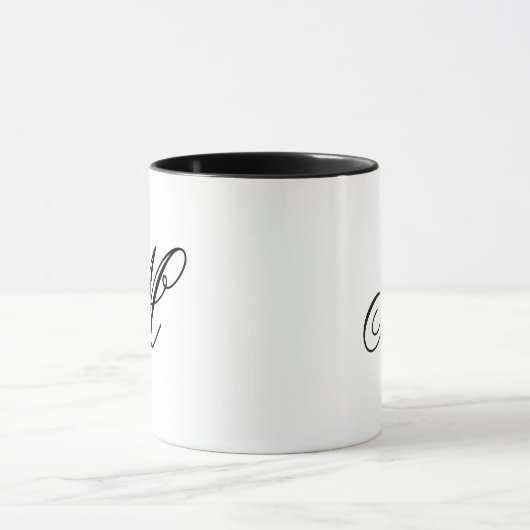 Custom Initials Elegant Monogram Coffee Mug (Centre)