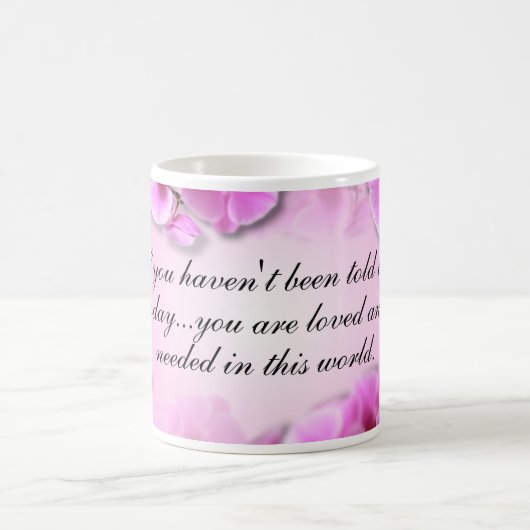 Custom Inspirational Pink Orchid Koffiemok (Center)