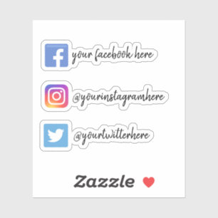 Custom Instagram Facebook Twitter Social Media Sticker