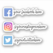 Custom Instagram Facebook Twitter Social Media Sticker (Voorkant)