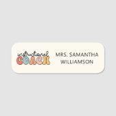 Custom Instructional Coach Educational Coach Retro Naamplaatje (Voorkant)