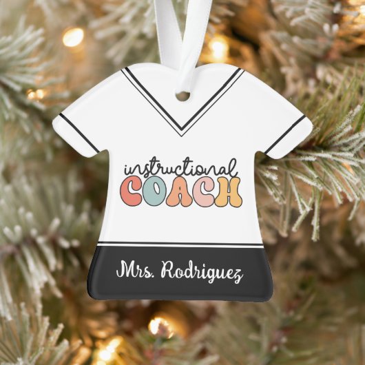Custom Instructional Coach Educational Coach Retro Ornament (Boom)