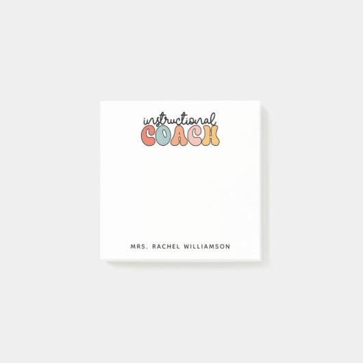 Custom Instructional Coach Educational Coach Retro Post-it® Notes (Voorkant)