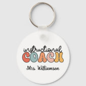 Custom Instructional Coach Educational Coach Retro Sleutelhanger (Voorkant)
