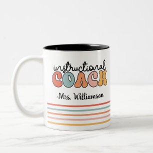 Custom Instructional Coach Educational Coach Retro Tweekleurige Koffiemok
