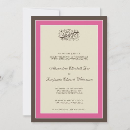 :custom: Invitation au mariage tout simplement élé (Devant)