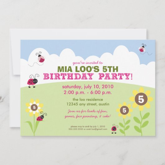:custom: Invitation de la fête d'anniversaire de L (Devant)