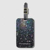 Custom Iridescent Abstract Stained Glass Pattern Bagagelabel (Voorkant (verticaal))