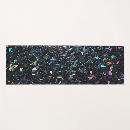 Custom Iridescent Abstract Stained Glass Pattern Yogamat (Voorkant (horizontaal))